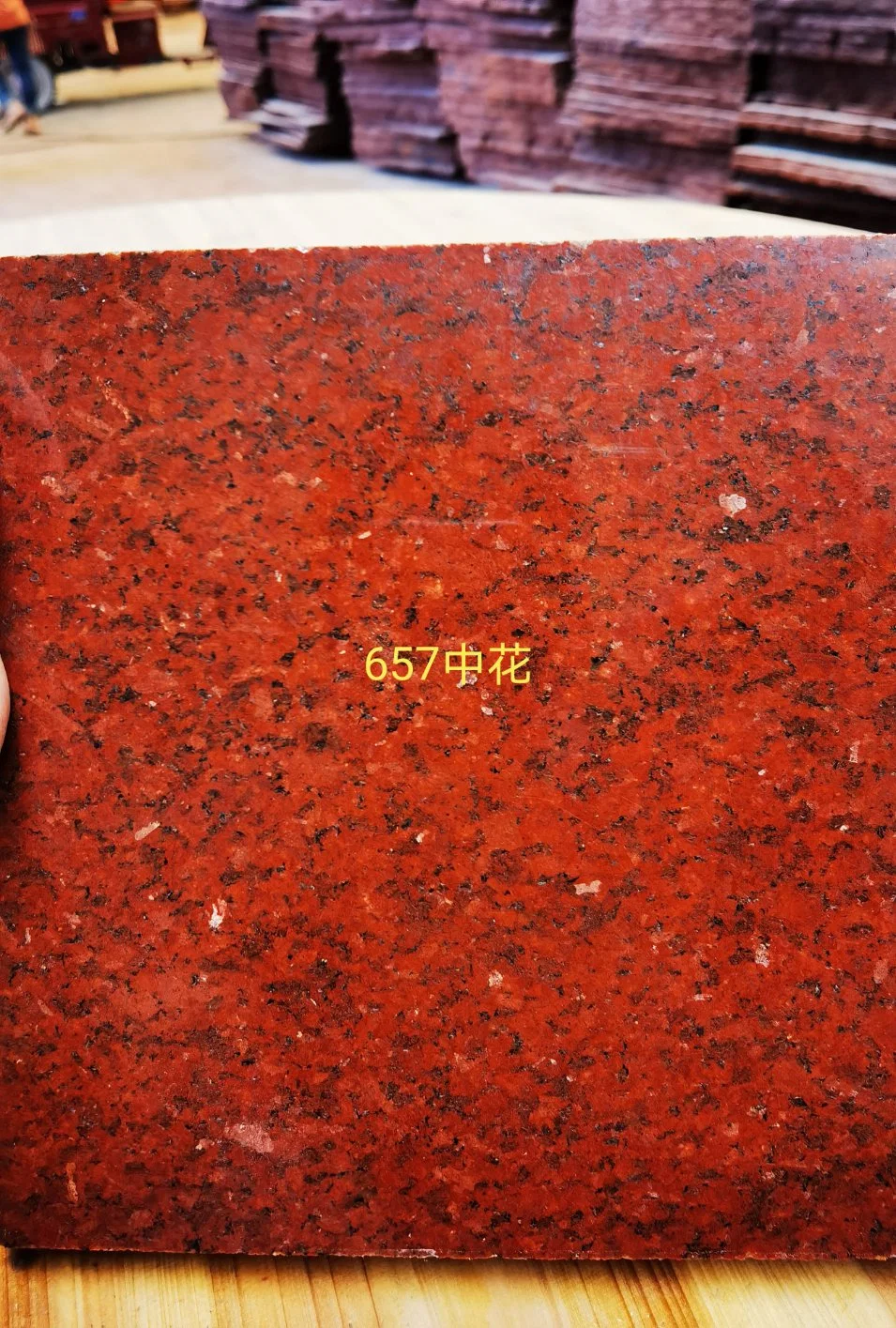 Well Dyed Red Granite Slab and Tiles Big Flower Chinese Factory Direct