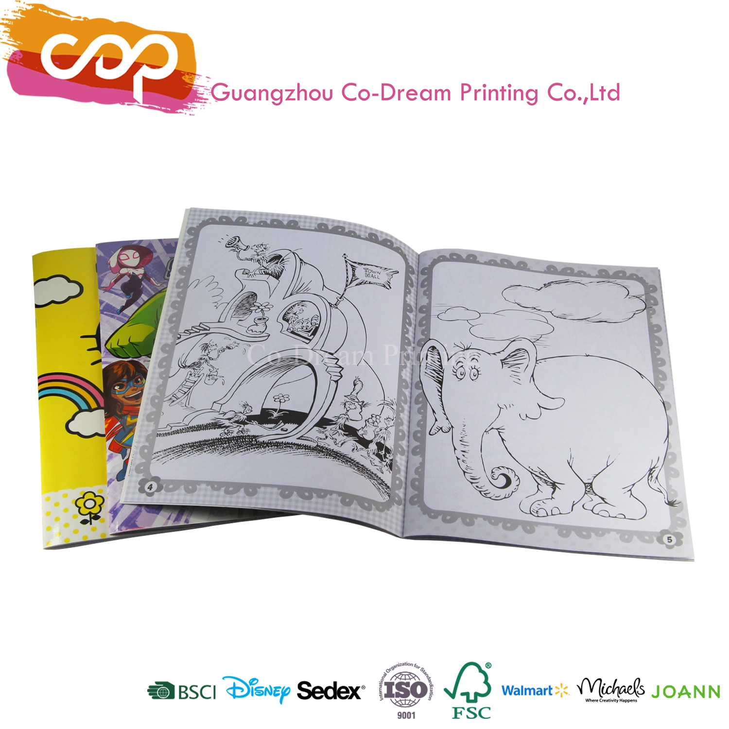 Children Cartoon Colouring Perfect Binding Book