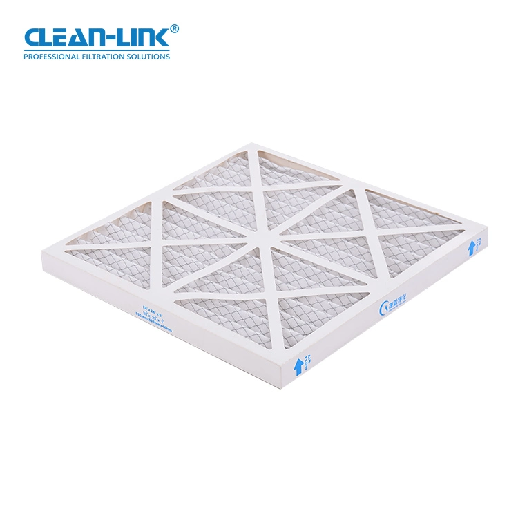 Clean-Link Low Price Customized Size Prefilter Cardboard Frame Pleat Filter Dust Extractor with ISO9001/RoHS