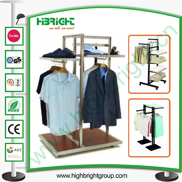Customized Clothing Store Wooden and Metal Display Stand