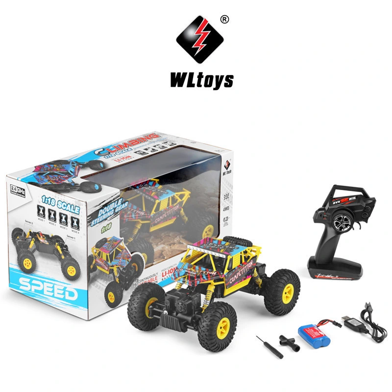 Wltoys 18428-C 1/18 Doble dirección engranajes RC coche con LED Luz