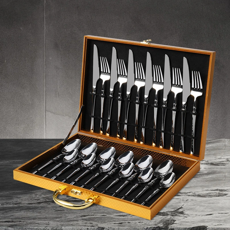 24-Piece Juego de caja de regalo de acero inoxidable cuchillo de bistec y.. Horquilla