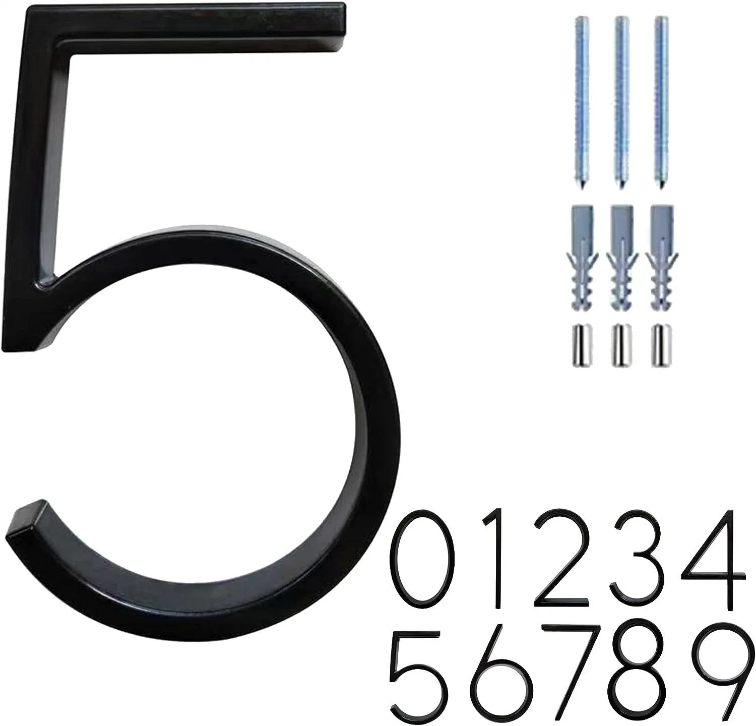 5" Floating Zinc Alloy Address House Number 3 for Door Garden Mailbox