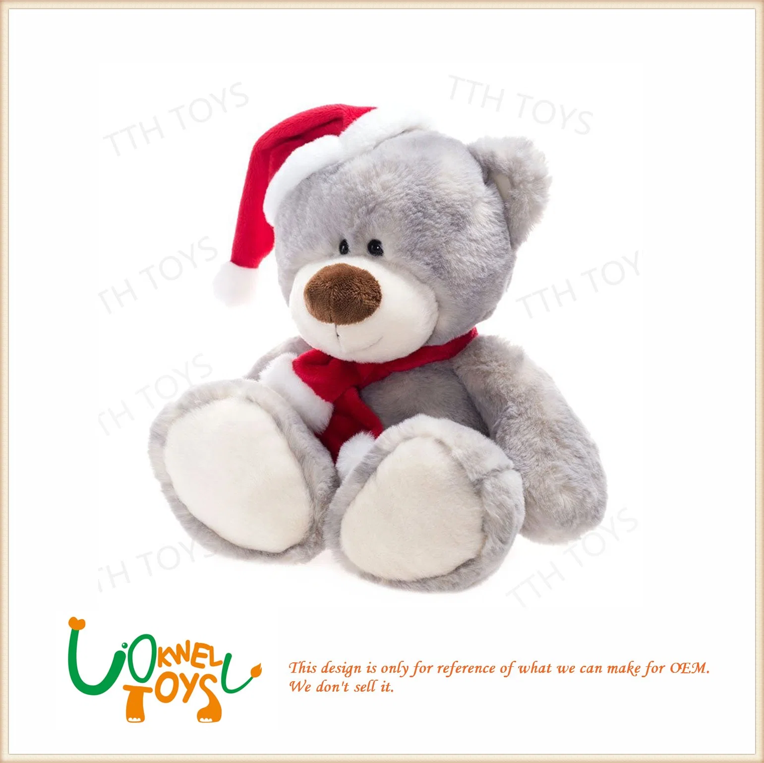 OEM Plush Toys Santa Bear for Christmas Gift Teddy Bear with Santa Cloth