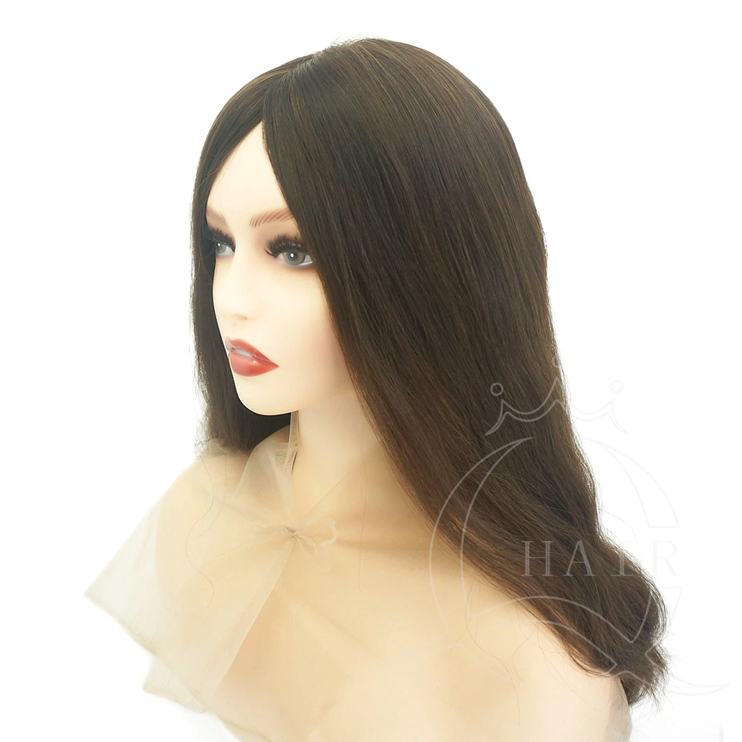 Women Sheitels 17inches Dark Brown Color Heavy Density Wigs Natural Wave Silk Top Wigs Jewish Wigs Perruque Kosher Wigs Culture Wigs Custom Wigs