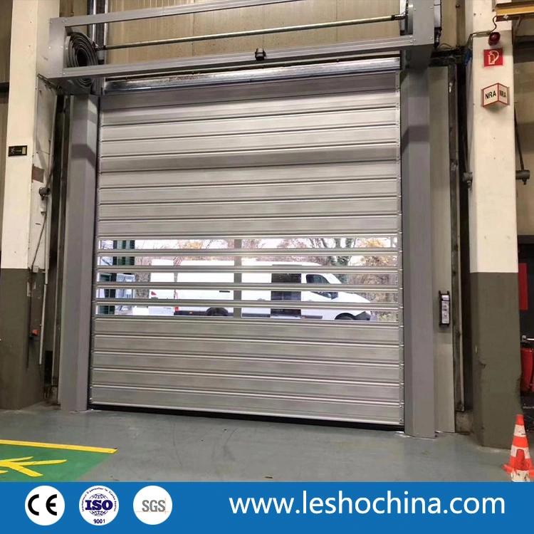 Industrielle Automatische Aluminiumlegierung Hart Thermisch Isoliert Hohe Geschwindigkeit Leistung Rolling Rapid Roll Up Fast Acting Roller Shutter Spiralsicherheit Garagentor