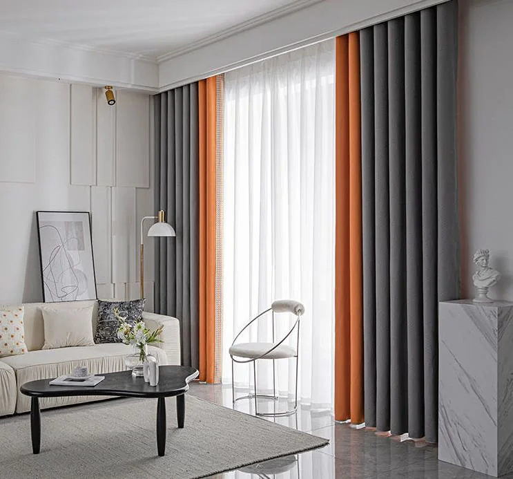 New Cotton and Linen Thickened Sound Insulation Shade Curtain, Heat Insulation Living Room Bedroom Curtain