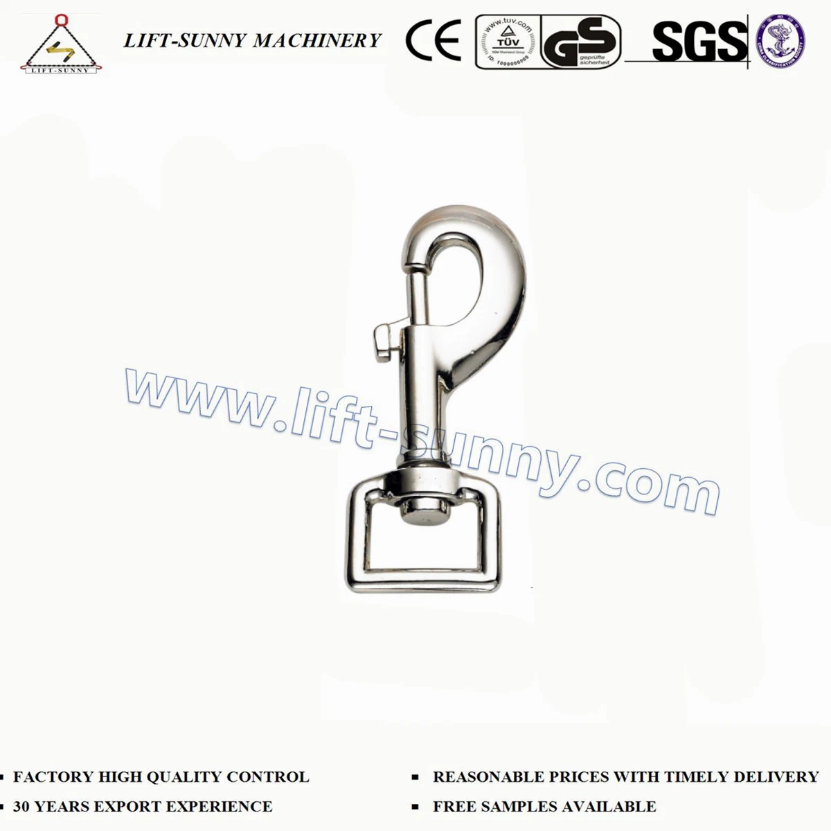 13 مم * 52 مم مربع الرأس Zinc Die Cast Swivel Snap الخطاف