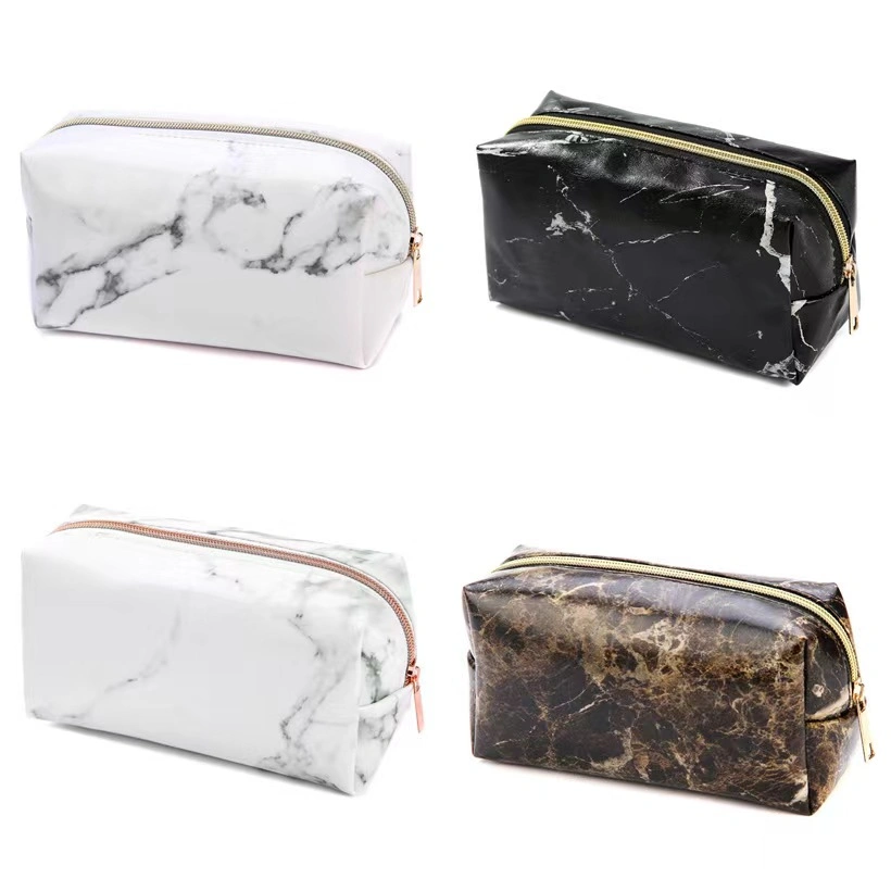 حقيبة تخزين فرشاة صغيرة للاستخدام في مستحضرات التجميل من جلد البولي يوريثان حقيبة صغيرة مع شعار