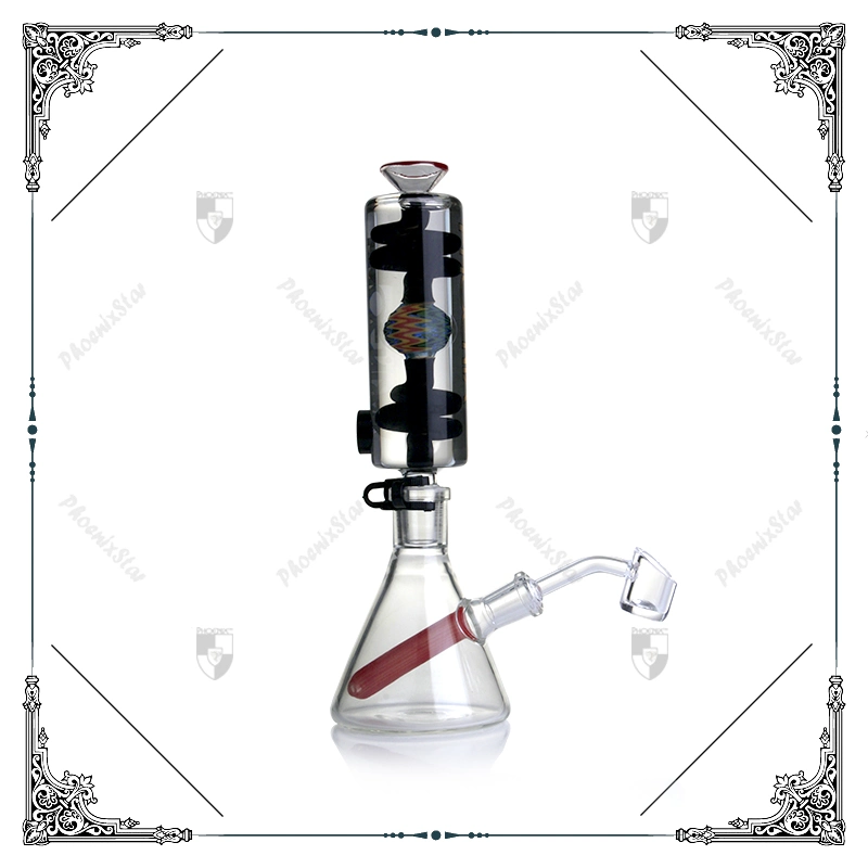 10" Beaker Phoenix Glass Smoking Water Hookah Pipe Glycerin Coil Freezable Pipe Oil DAB Rig with Quartz Banger Wholesale