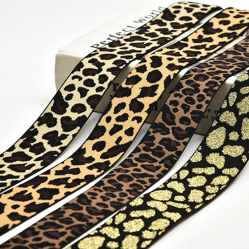 K3014 Leopard Jacquard Elastic Leggings Skirt Nylon Elastic Band Accessories Hair Band