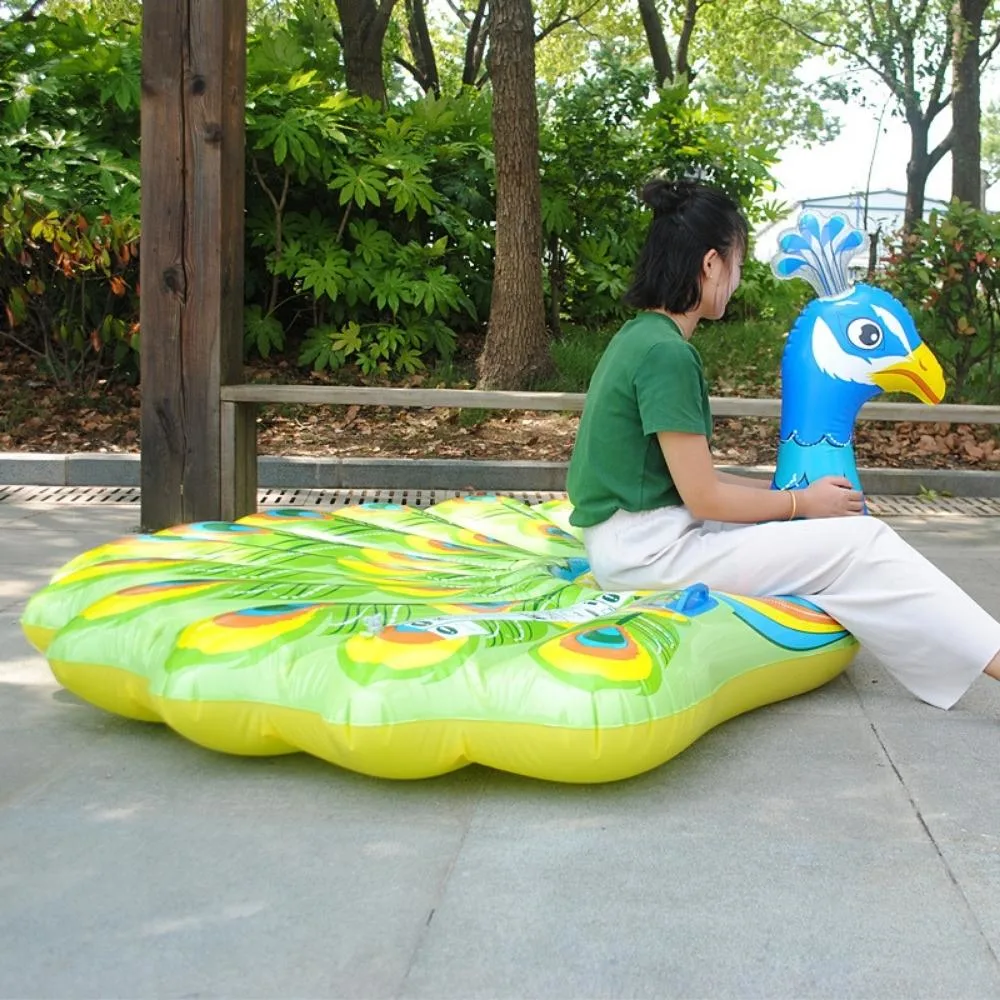 Inflatable Peacock Shaped Swimming Pool Float Fun Beach Floaties Swim Party Toys Floating Raft PVC Pool Lounger Beach Toy Bl22003