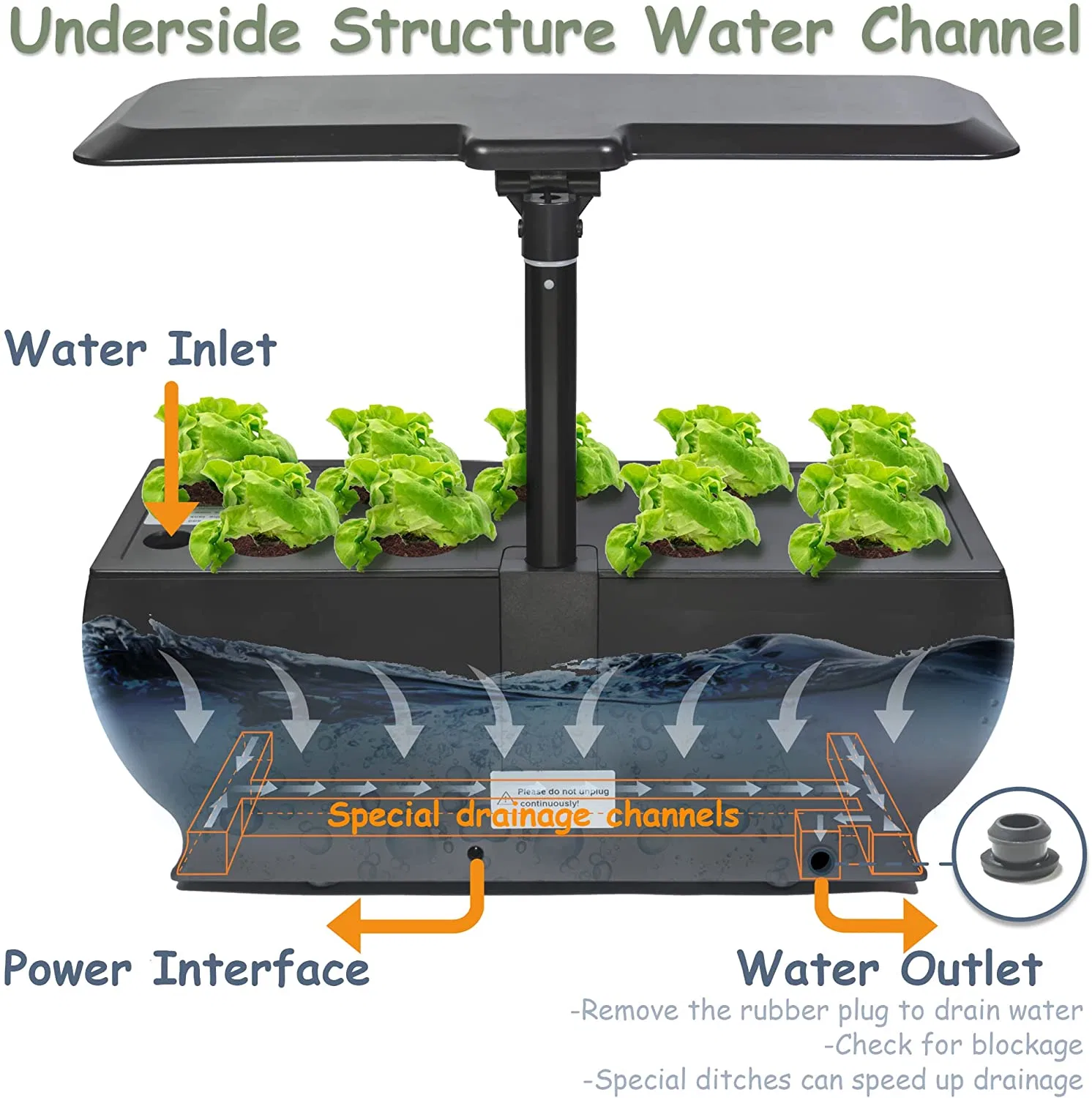 Sistema hidropónico automático contenedor de nutrientes Mini Smart Jardín interior Sistema hidropónico con luces