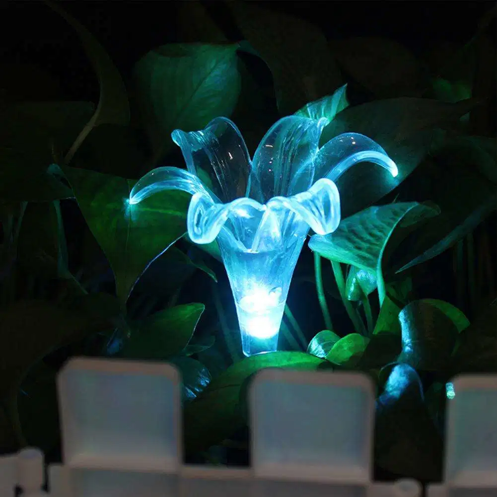 Solar Underground Light Frost Resistance Flower Shape Plastic Decorative LED Light Outdoor Lighting