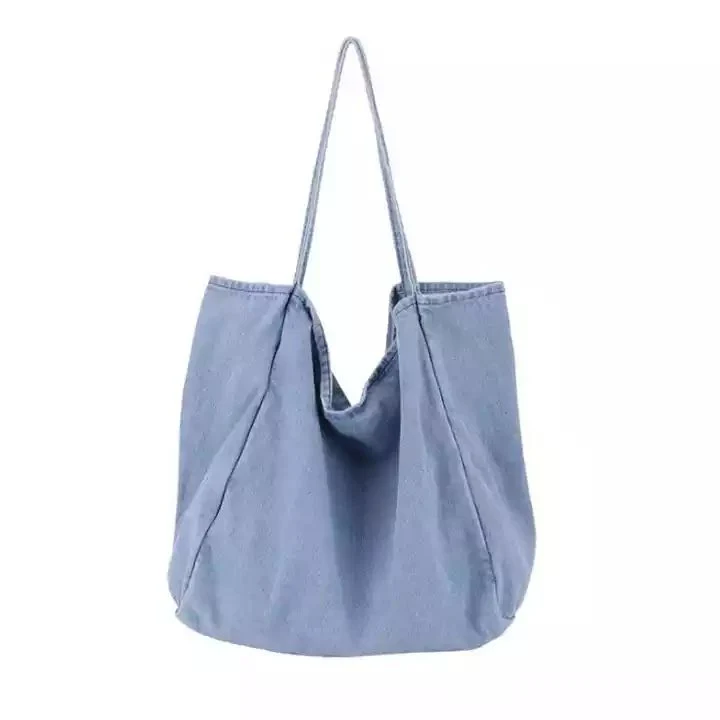 Hot Sale Blue Promotional Canvas Tote Bags Organizer Cotton Gift Shopping Bag with Logo