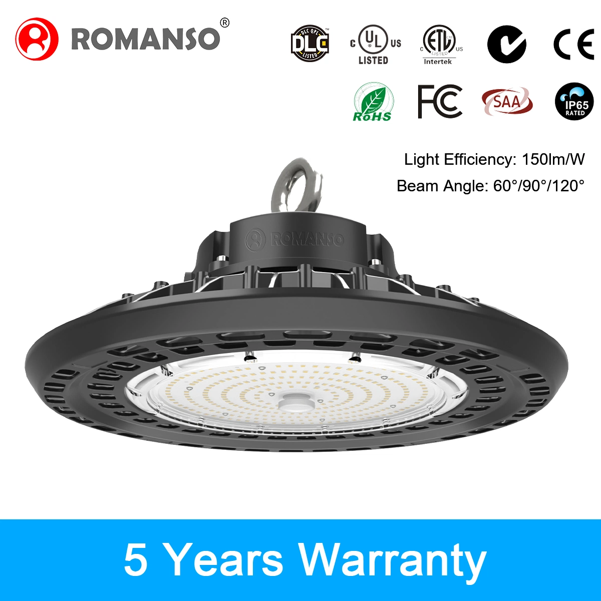 Romanso 100W 150W 200W 240W UFO LED High Bay Light LED Lighting