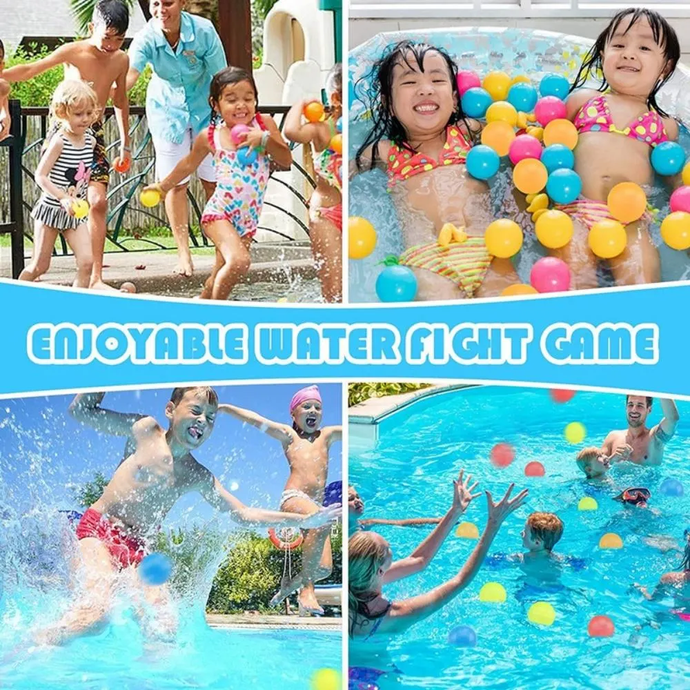 12 Pieces Water Balloons Reusable Self-Sealing Quick Filling Water No Tangles Battle Garden and Beach Toys Summer Pool Party Wyz22010