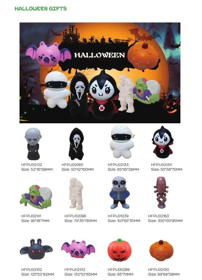 Happy Halloween 2023 Gifts Pumpkin Ideas Wholesale/Supplier Toys PU Stress Decorations Items Stress Ball Juguetes for Funny Party