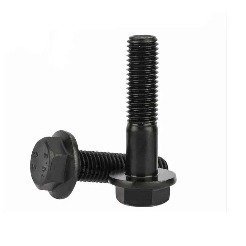 M6 M8 ASTM A325 A307 Gr2 Gr5 Galvanized Carbon Steel Black Oxide Hex Hexagon Serrated Flange Bolt Full Thread with Nut DIN6921