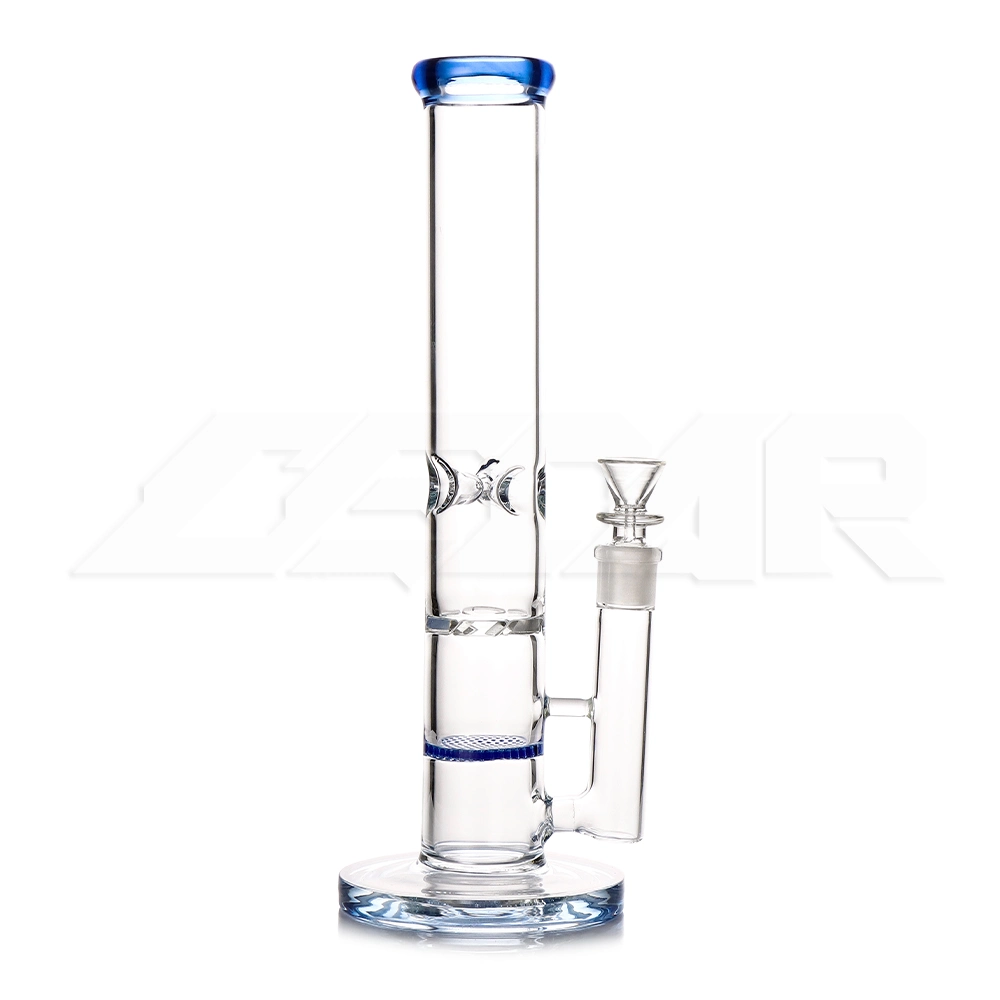 14 Inches Mixed Color Borosilicate Hookah Herb Showerhead Percolator Pipes Pyrex Straight Tube Glass Smoking Water Pipe