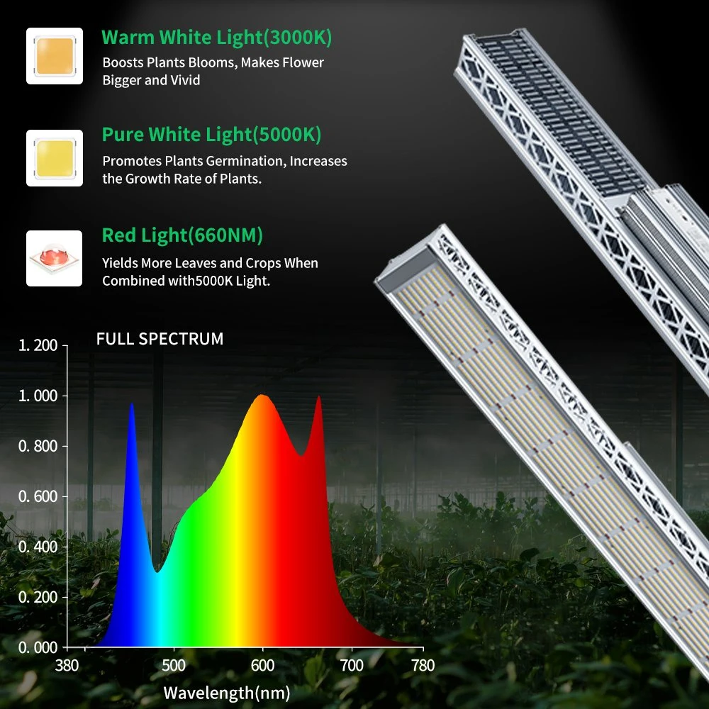 ETL Hydroponics High Power 680W 1000W Full Spectrum LED Plant Grow Light with Dimmable Function