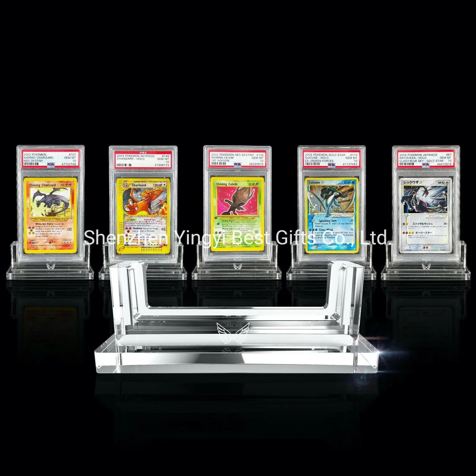 High quality/High cost performance Transparent Acrylic Single Psa Graded Card Display Case Lucite Display Stand