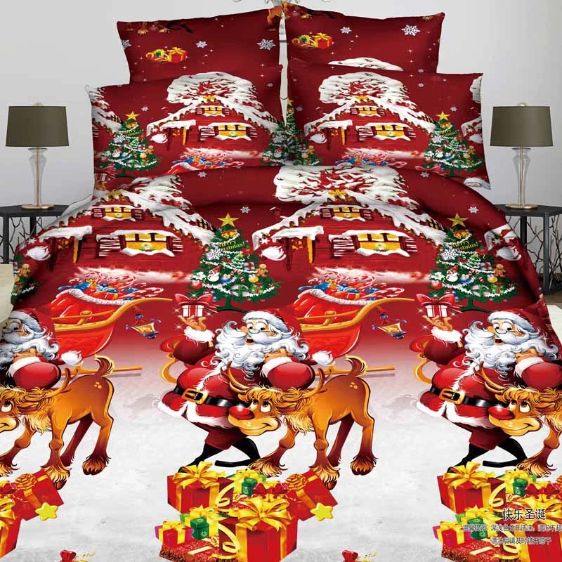 Merry Christmas Digital Printed Bedding Covers Happy New Year Xmas Duvet Cover Festival Decorative Polyester Microfiber Home Decor