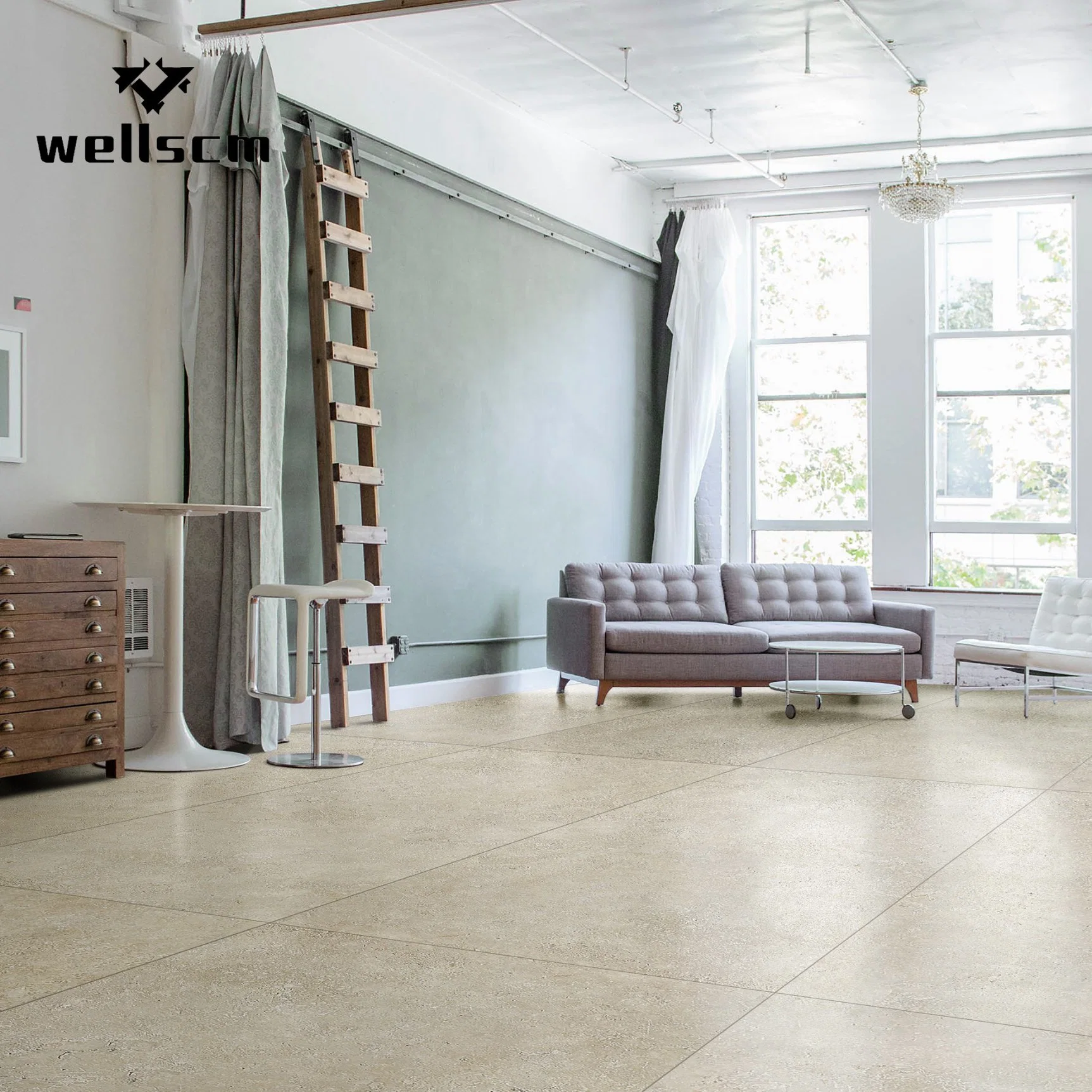 Matt Anti Slip Concrete Look Porcelain Rustic Floor Ceramic Cement Tiles