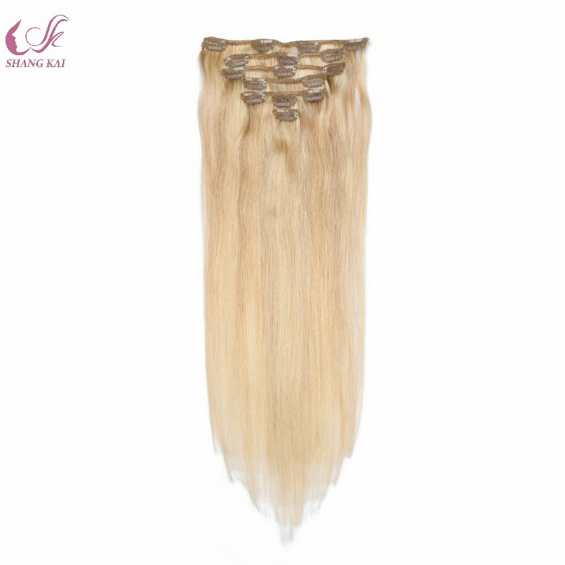 La belleza humana brasileño Hair Extension Clip Hair Extension Virgen brasileño cabello humano.