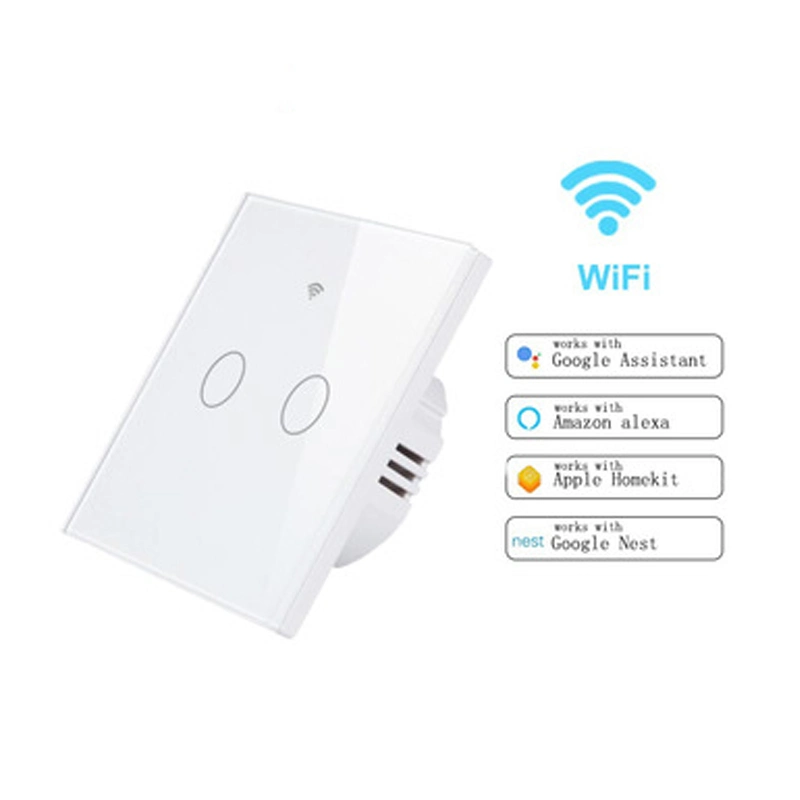 Interruptor táctil WiFi de 1 módulos estándar de la UE Alexa Light Smart Interruptor de inicio