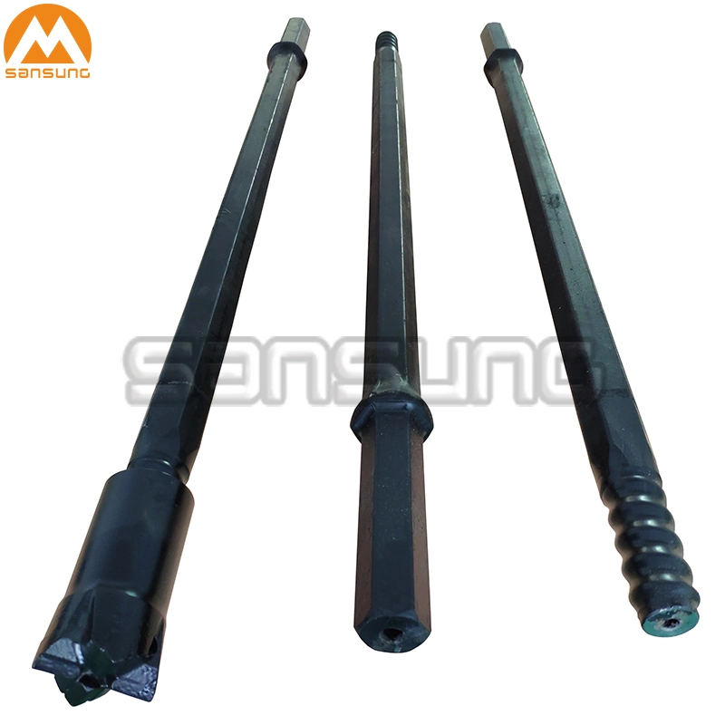 Thread R25 Drill Rod with Hex 22X108mm Shank for Stone Drilling