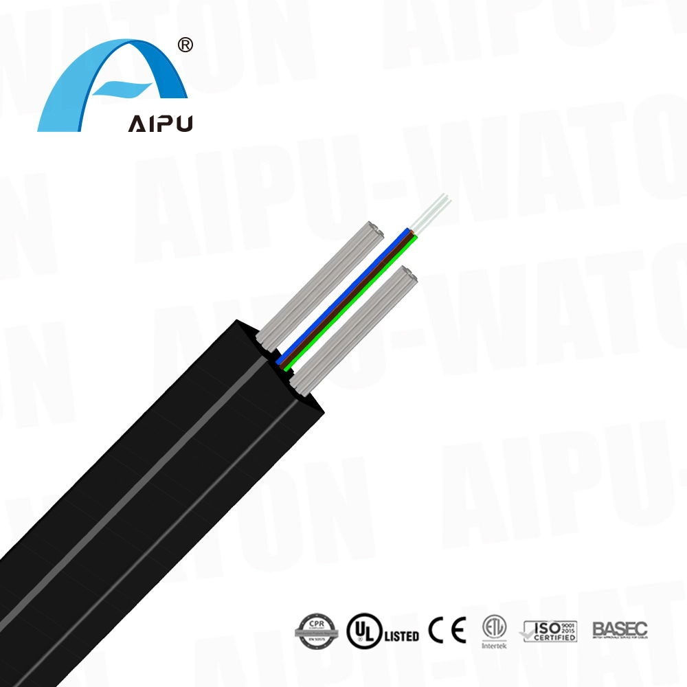 Indoor FTTH Drop Cable Bow-Type Fiber Optic Cable Single/Multi Mode 1/2/4 Core Gjxh/GJXFH Optical Cable Network Cabling Telecommunication Cable Belden/Panduit