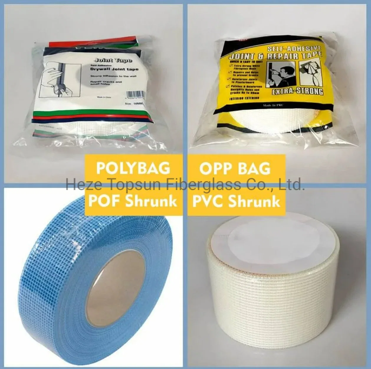 70GSM Waterproof Self-Adhesive White Fiberglass Drywall Mesh Tape