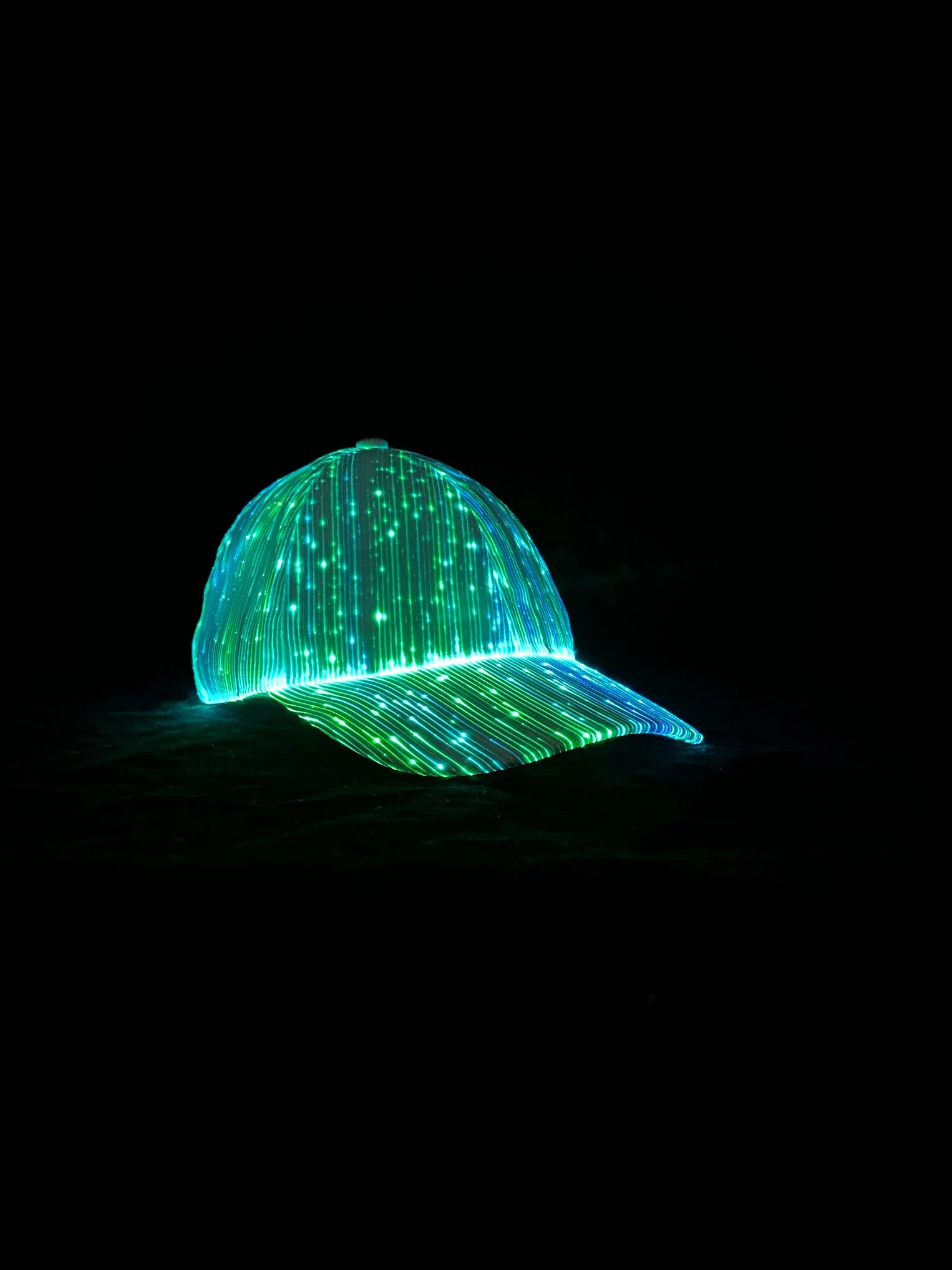 Custom Luminous 7 Colors Rave Unisex Sports Hat Fiber Optic DJ Party Glowing LED Light up Baseball Cap