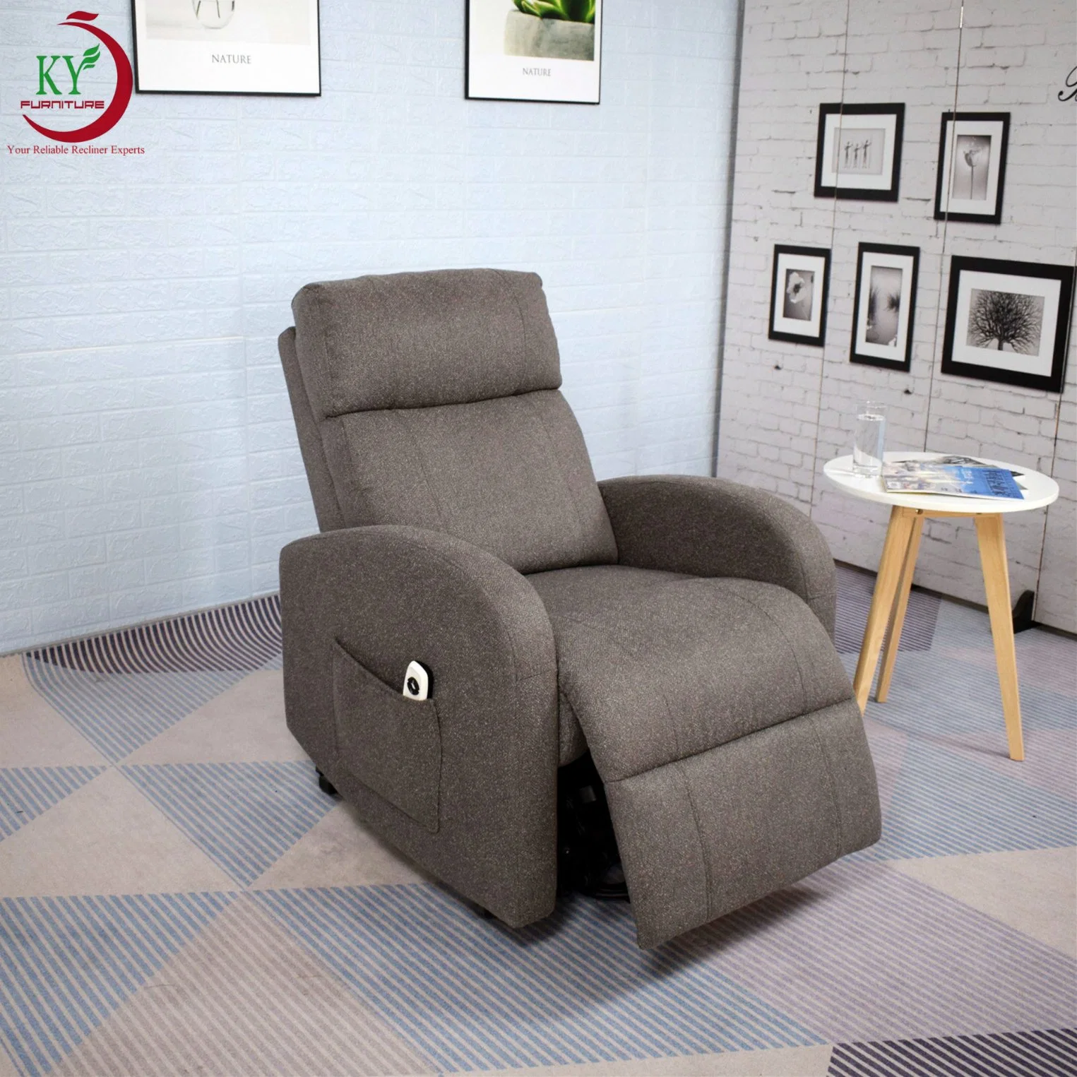 Geeksofa modernes Design Stoff Zero Gravity Power Lift Stuhl mit Dual-Okin-Motor