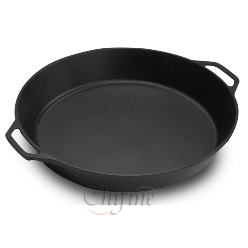 Customized BBQ Grill Cookware Frying Pan Sand Cast Iron Pan