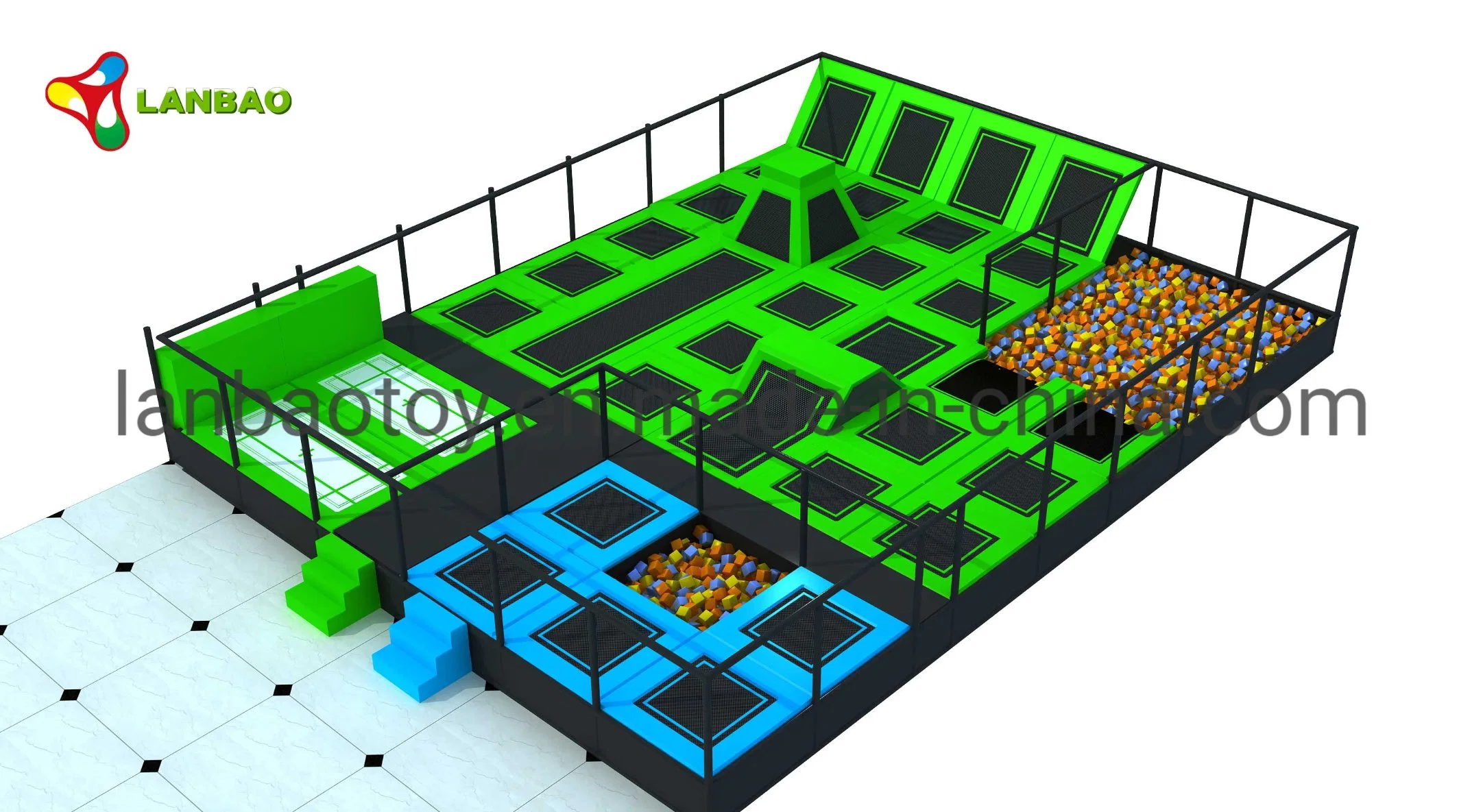 Funny Safety Customized Soft Play Big Jump Professional Bungee Indoor Trampoline Park