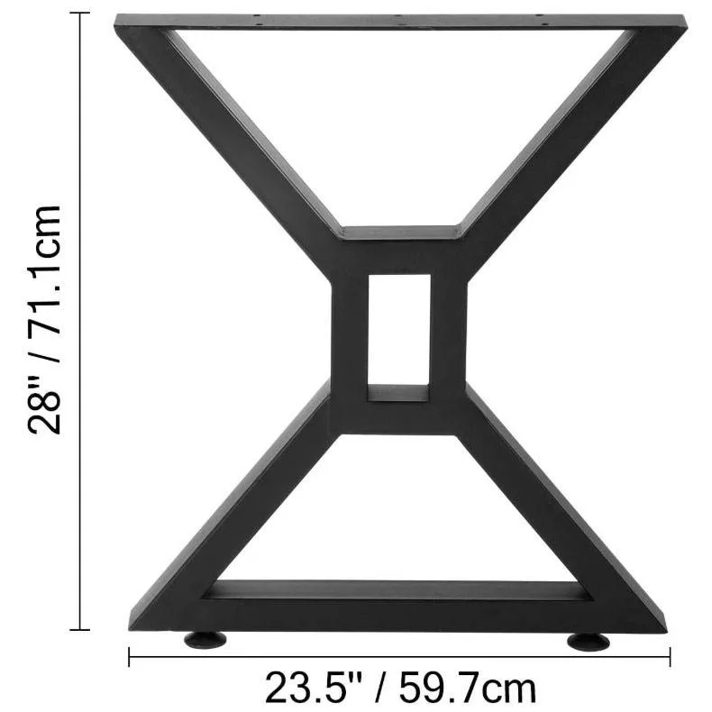 Fundición de hierro forjado decorativo moderno Café Tabla de Metal Marco forma X mesa de comedor piernas