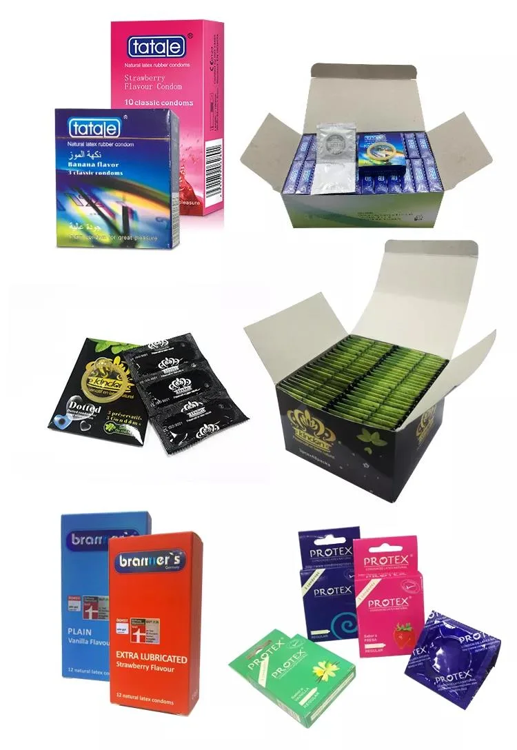 Ultra-Thin Latex Flavor Male Square Condom in Box Packing