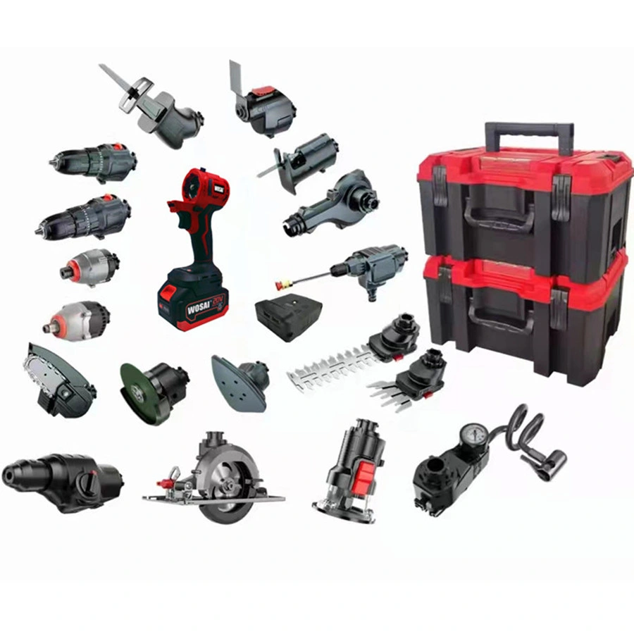 Wosai 20V Cordless Electric Power Tools Combo Set Professional Tool Kit Set Tool Box Set