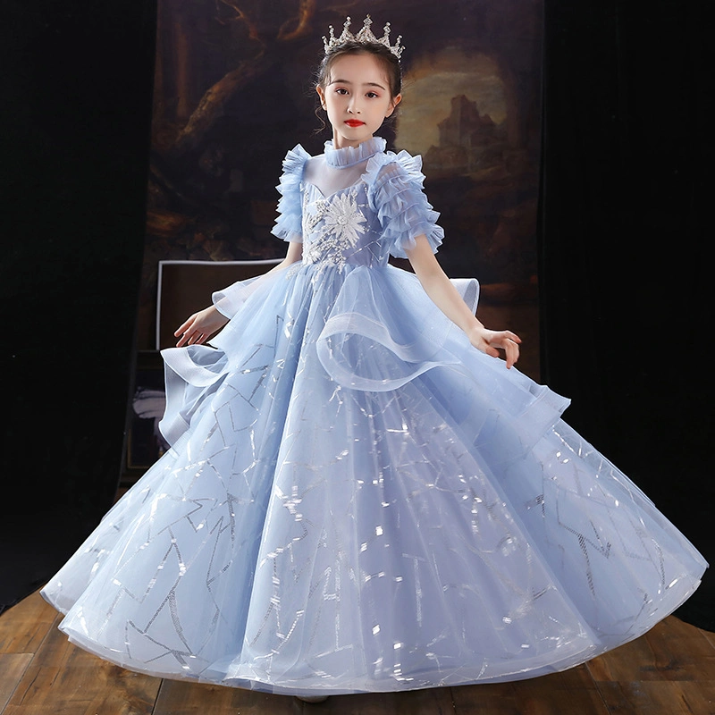 Cute Baby Clothes Sequin Embroidery Girls Party Garment Wedding Dress Princess High quality/High cost performance  Fluffy Dress