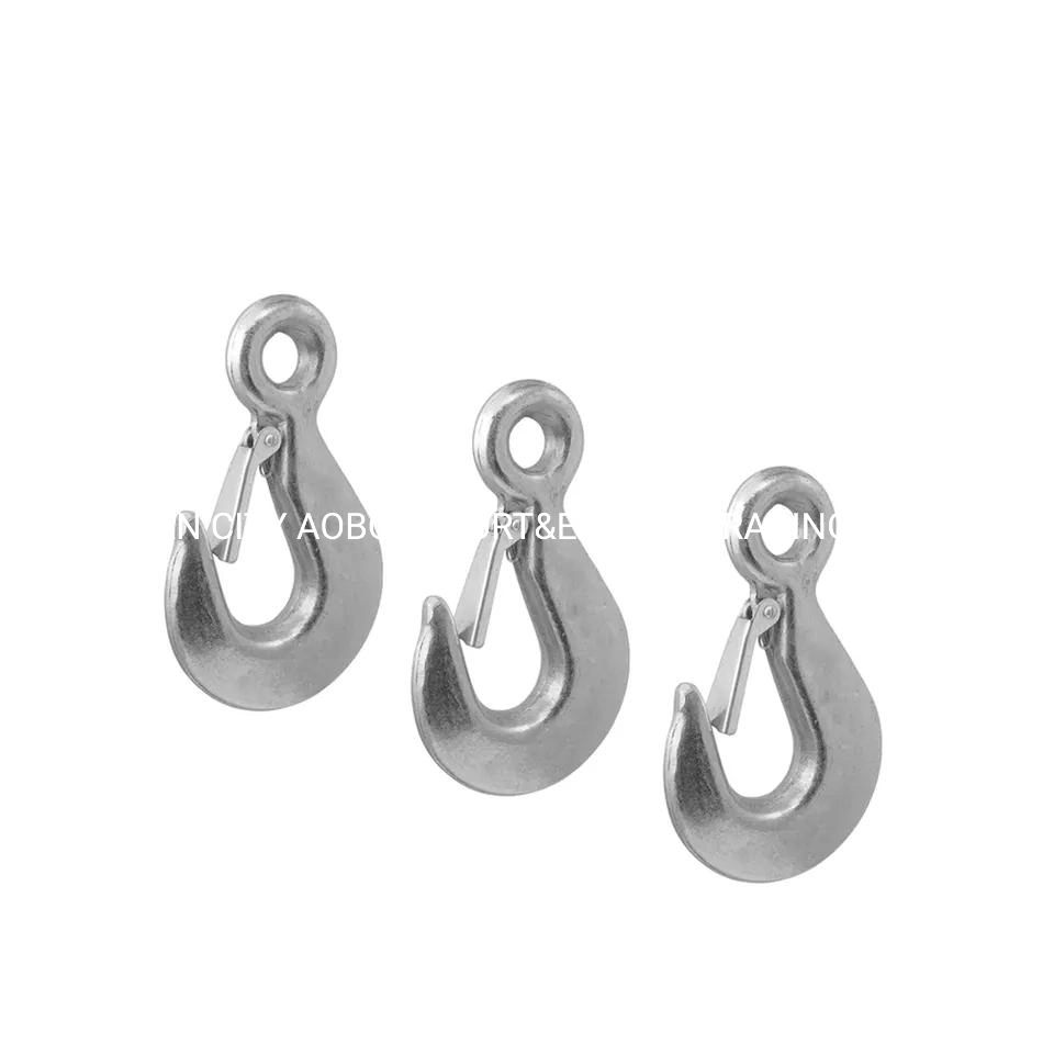 Drop Forged Us Type DIN689 Galvanized Lifting Carbon Steel Safety Eye Slip Hook with Latch