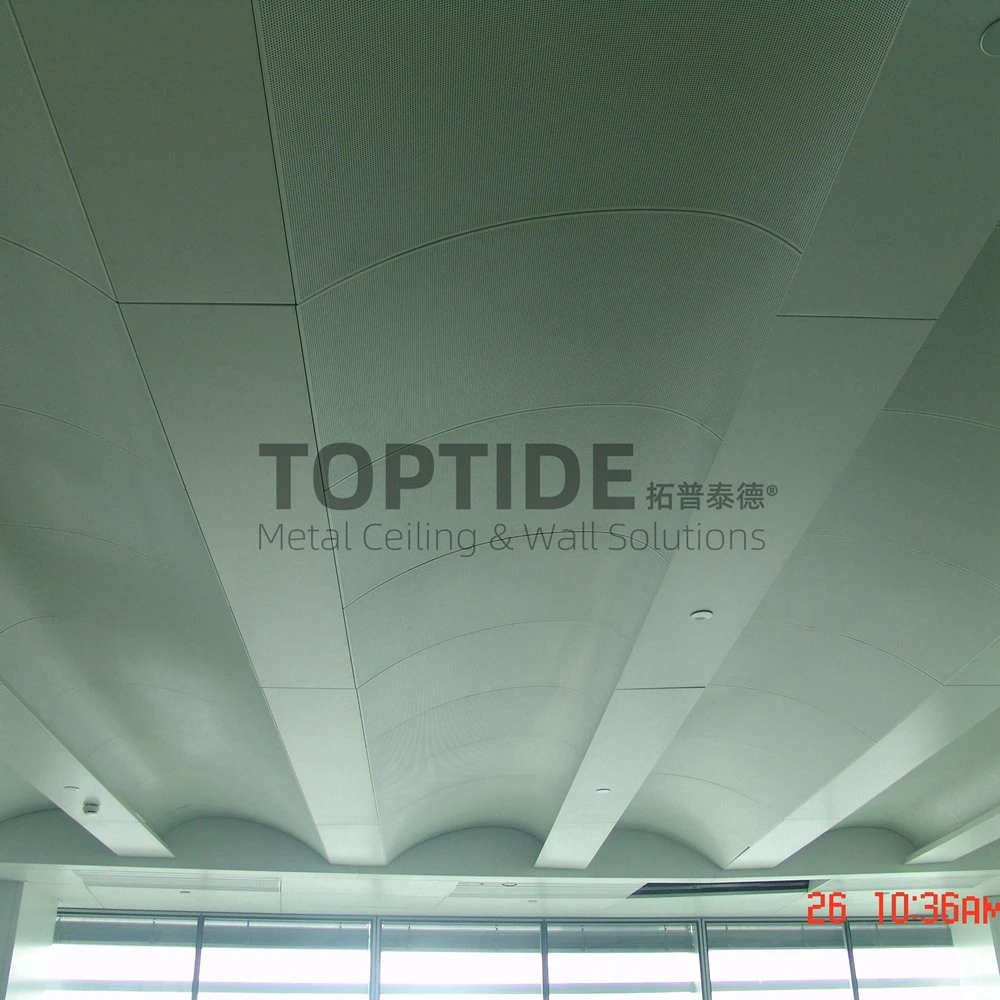 Building Soundproof Aluminum / Aluminium Arch Curved Suspend Pop Sound Ceiling