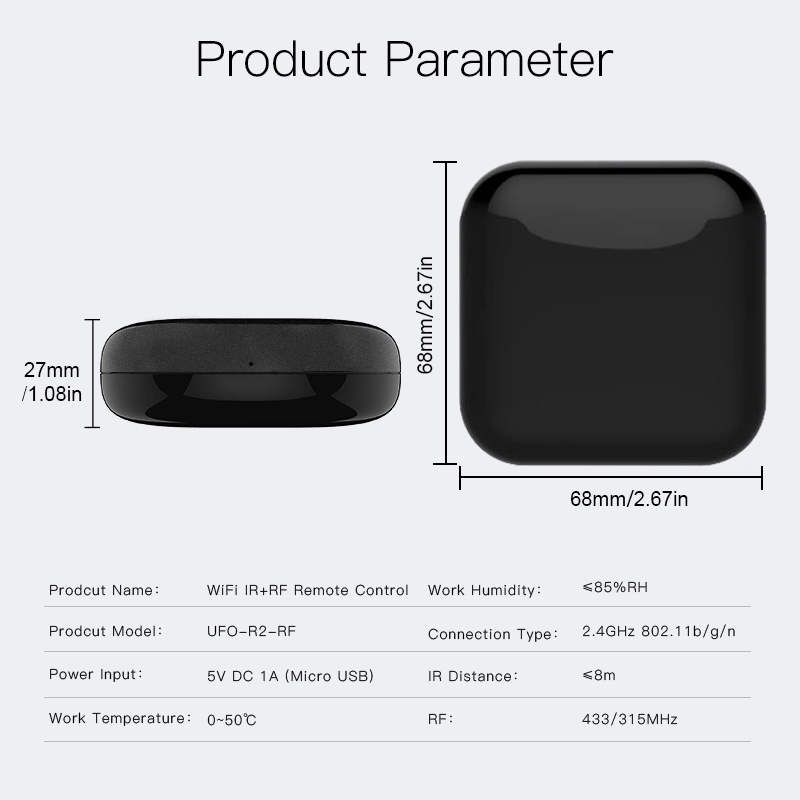 Voice Control, APP Mobile Control Infrared RF Remote Controller for TV Air Conditioning Fan Radio