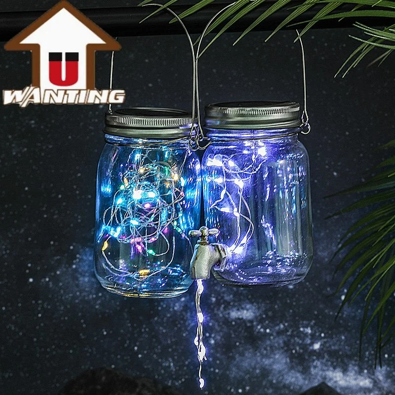 Luz LED Mason jar luz Exterior Camping Ambient Lighting Waterproof Garden Lâmpada de início