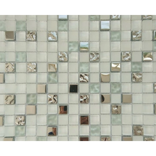 Cracked Iridescent Crystal Glass Mosaic Tiles