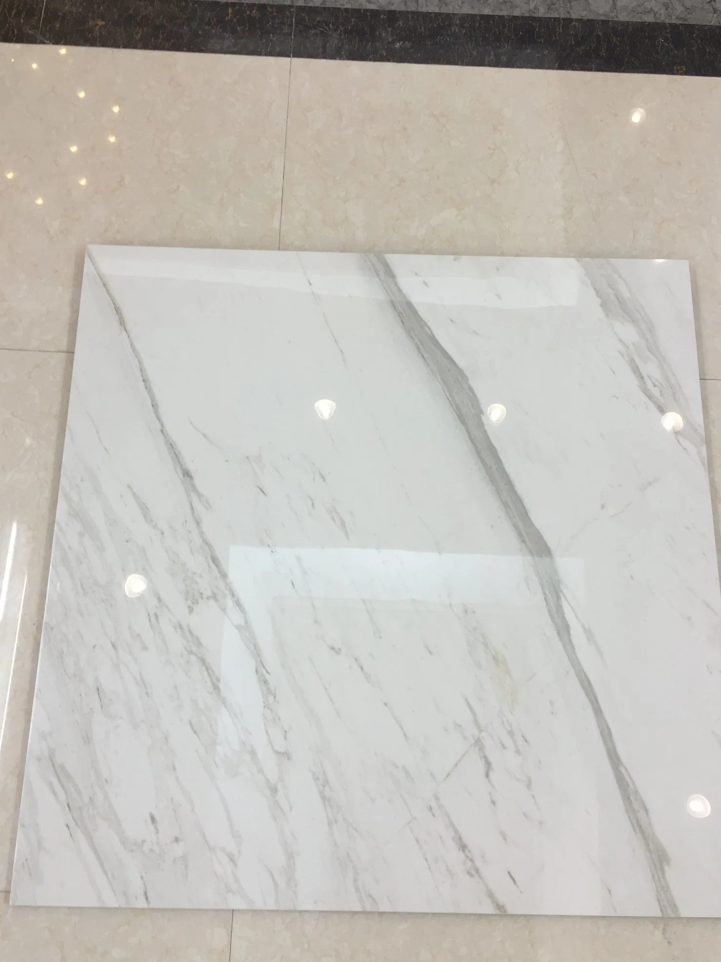 Full Body 100X100 Gray Marble Design Glossy Flooring Tile Bathroom Wall Tiles Granite Building Material (JM103413F)