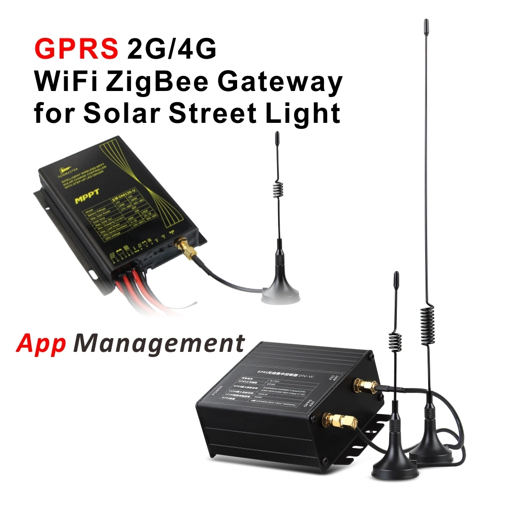 Zigbee LED Remote Computer Control Solar Street Lamp GPRS 100watt Integrated Solar Street Light