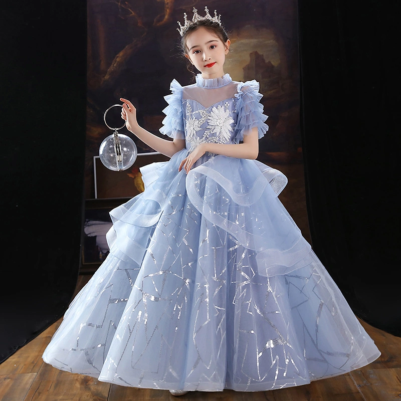 Cute Baby Clothes Sequin Embroidery Girls Party Garment Wedding Dress Princess High quality/High cost performance  Fluffy Dress