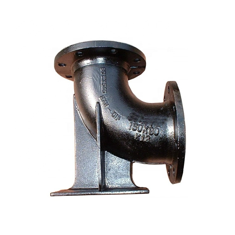 En598 Bitumen Di Ductile Cast Iron Drain Pipe Fitting Double Flanged Bend